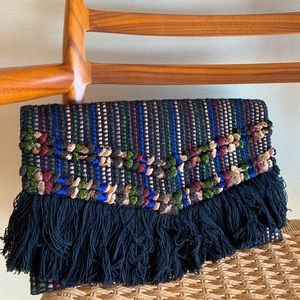 Metallic multi colored clutch